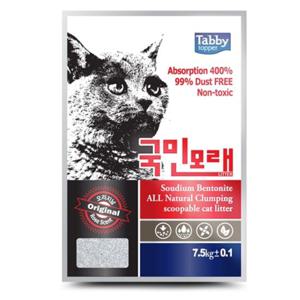 태비토퍼 국민 모래 오리지날 7.5kg(장미향) 고양이배변 고양이배변모래 화장실모래 배변모래 탈취모래