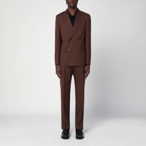 TAGLIATORE Brown double-breasted wool suit 2FBR20B01070120/Q_TAGLT-M1223