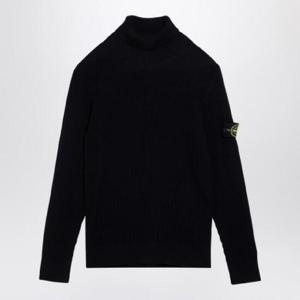 STONE ISLAND 울 소재 블루 네이비 리브 터틀넥 스웨터 8115552C2/XH_STONE-A0020