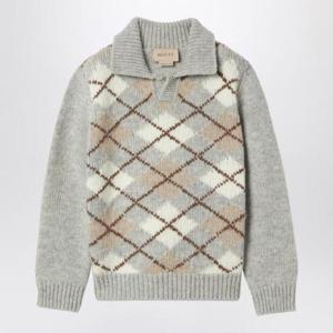 GUCCI 회색/베이지색 다이아몬드 인레이가 있는 폴로 셔츠 792030XKD4L/XH_GUC-1002