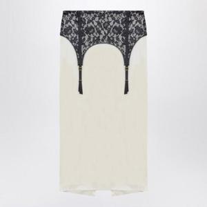 MOSCHINO 일루전 레이스 프린트 아이보리 미디 스커트 A01075457/XH_MOSCH-1004