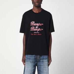 MARTINE ROSE Black T-shirt with printed logo 603JE03001ECO/Q_MARTI-BLK
