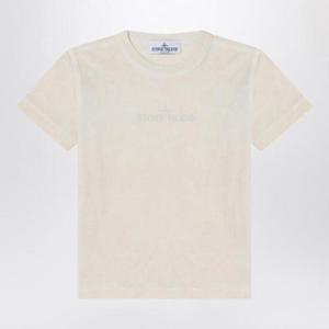 STONE ISLAND 로고 프린트가 있는 샌디 컬러 티셔츠 2100013-BS0152/Q_STONE-V0095