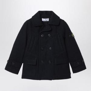 STONE ISLAND 블루 멜란지 더블브레스트 코트 811641036/XH_STONE-V0M20
