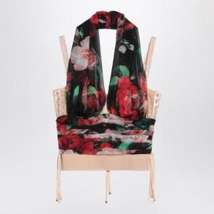 DOLCE&GABBANA 마키셋과 쉬폰 소재의 플로럴 프린트 버스티에 탑 F7AW9TIS1Y6/Q_DOLCE-HN5PD