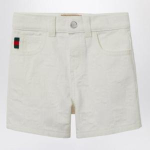 GUCCI White denim GG jacquard shorts 808310XDC56/Q_GUC-9692