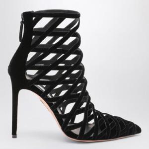 AQUAZZURA 지퍼가 달린 검은색 천공 데콜테 RMNHIGB0VEL/XH_AQUA-000