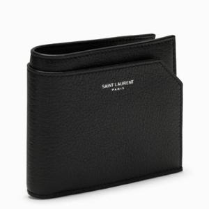 SAINT LAURENT 동전 지갑이 달린 검은색 그레인 가죽 동/서 지갑 783745AADA3/XG_YSL-1000