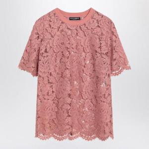 DOLCE&GABBANA Pink lace T-shirt F8V21THLM7L/Q_DOLCE-F0473
