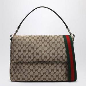 GUCCI 웹 스트랩이 달린 GG 미디엄 숄더백 821616FAEHA/Q_GUC-9794
