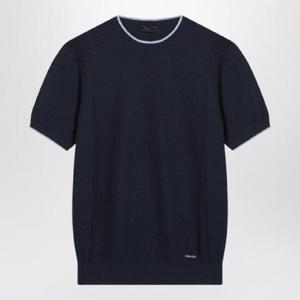 PRADA Blue T-shirt in silk and cotton UMF007OOO16XU/Q_PRADA-F0008