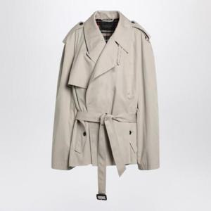 BALENCIAGA Beige cropped trench coat in cotton twill 814615TBP01/Q_BALEN-9501