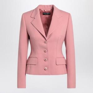DOLCE&GABBANA Single-breasted pink wool jacket F27DSTFU2L8/Q_DOLCE-F0473