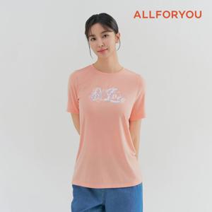 [올포유] 여성 원포인트 프린팅 반팔 티셔츠 ALQTN3141-304