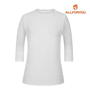 [올포유] 여성 넥 포인트 메쉬 소매 7부 티셔츠 ALTRM3311-100