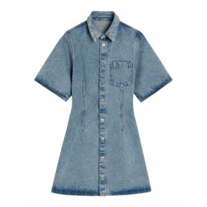 [AMI] 여성 니 Length 데님 Shirtdress FDR404DE0046480 라이트 베이지 /8
