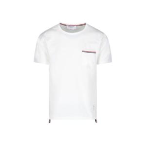 톰브라운 반팔 티셔츠 MJS010A 01454 100 White
