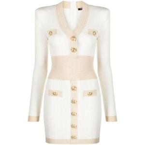 25 SS 발망 엠보스드 버튼 니트 미니 드레스 AF1R8060KD74 TP432004181