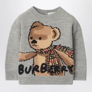 BURBERRY Grey jumper in wool with Thomas bear and friends 8109473167481/R_BURBE-A1373