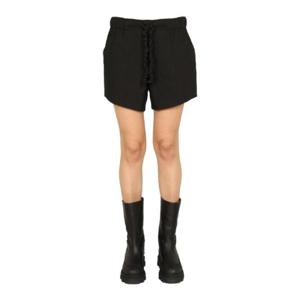 GANNI 러플드 엘라스틱 반바지 F6987_099