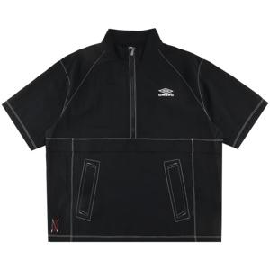 엄브로 크리스피 타슬란 반팔 스탠넥 아노락 UQ223CWT59BLK