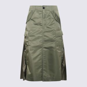 사카이 올리브 그린 새틴 피니시 스커트 SCW205 501