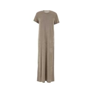 AMI Khaki stretch polyester t-shirt dress FDR346JE0110 0952