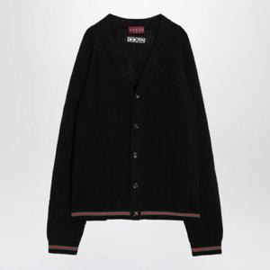 GUCCI Black cotton cardigan with Web ribbon 788009XKD15/R_GUC-1060