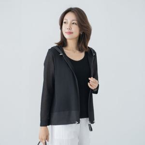 엄마옷 마담4060 레터링집업후드점퍼 여름점퍼 -ZJP2506002-