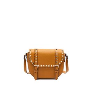 여성 발렌티노 스터드 새들 크로스바디 WU4GOLDENCUIR