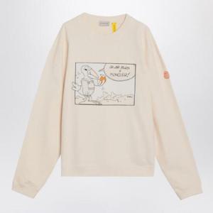 MONCLER X GILGA FARM BY DONALD GLOVER Ivory white cotton sweatshirt 8G0000289AUJ/R_MONGE-02B