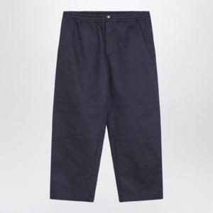 MONCLER X GILGA FARM BY DONALD GLOVER Blue trousers in cotton gabardine 2A00001598EC/R_MONGE-786