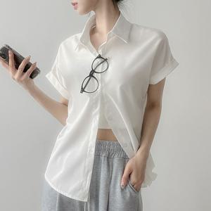 [라이니]카라 면 반팔 롤업 셔츠 남방 to-2531c