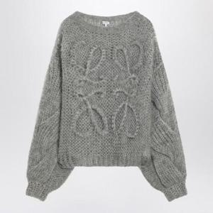 LOEWE Anagram grey melange mohair sweater S359Y14KBOWO/R_LOEW-1440
