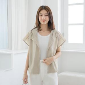 엄마옷 마담4060 바스락 지퍼 베이랑 후드조끼-ZVE2506007-