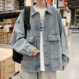 남친룩 데일리룩 데님 남성 트렌디 청자켓 루즈 (WFI3E88)