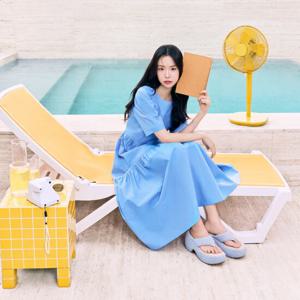 (JJ지고트) 컷아웃 백 셔링 티어드 원피스 GR6A0OPR51