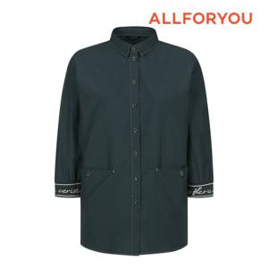[올포유] 여성 소매 레터링 시보리 카라 블라우스 ALBLN3411-904