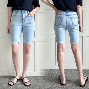 [아이우먼]빅사이즈청반바지 P684L506 버블데님밴드5부반바지 LO