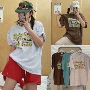 [아이우먼]위쉬몰 GB 카툰프린팅반팔티셔츠(U744H506) 빅사이즈