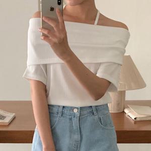 [아이우먼] 드롭여리핏홀터넥티셔츠 DDU725M506 빅사이즈