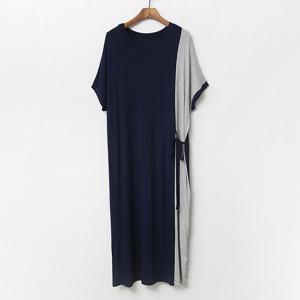 [아이우먼] 더슬림배색롱원피스 EME401M506 빅사이즈