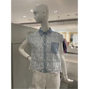 르니앤맥코이 카라넥 레이스 배색 민소매 블라우스 (MM07BL709HJY)
