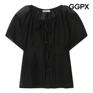 GGPX  날개 소매 쉬폰 블라우스 (GP6SH030B)