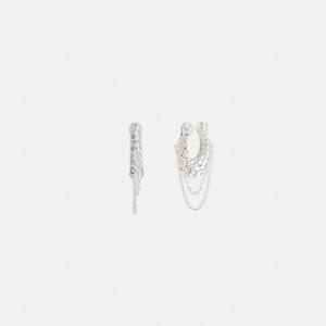 코치 파베 시그니처 체인 하귀 피어스 CAD95-D4X 실버/크리스탈