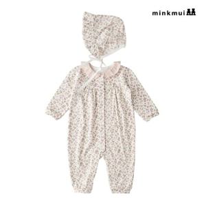 [밍크뮤]IV 페이즐리플라워모달우주복.보넷SET 35A70-041-10.01007 [백일/돌/출산선물]