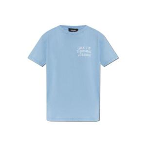 Dsquared2 화이트 페이드 저스트 라이트 핏 핸드리티드 로고 티셔츠 S72GD0575S21600 474 TP934985666