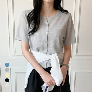 KARRA 에센셜텐셀반팔가디건_A5M0878
