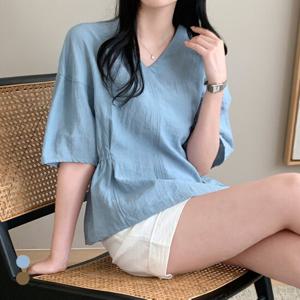 KARRA 브이넥쿨터치블라우스_A5M0873