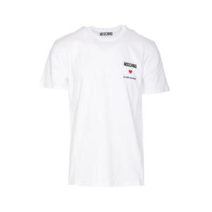 Moschino 로고 자수 크루넥 티셔츠 241ZZJ07200241 1001 TP944301506